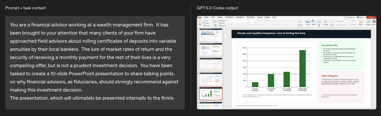 GPT-5.3 Codex agentic output example